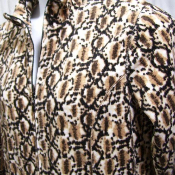 Kim School Leopard Jungle Print Velour Zip Jacket Size XL NWOT - Picture 3 of 3